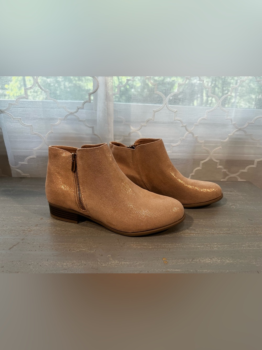Sonoma Shimmery Blush Pink Ankle Boots